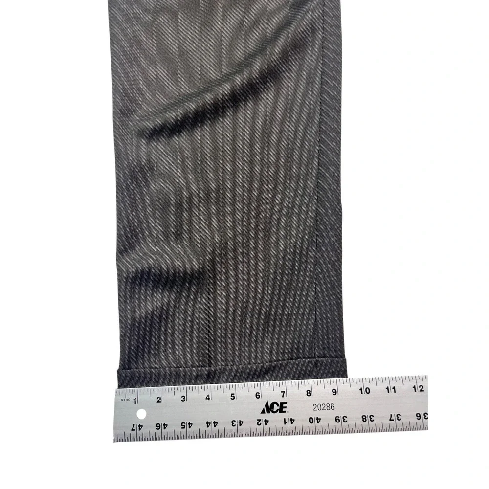 Zanella Italy 36x34 Charcoal Pants Austin Pleated High Waisted Wool Wide Leg